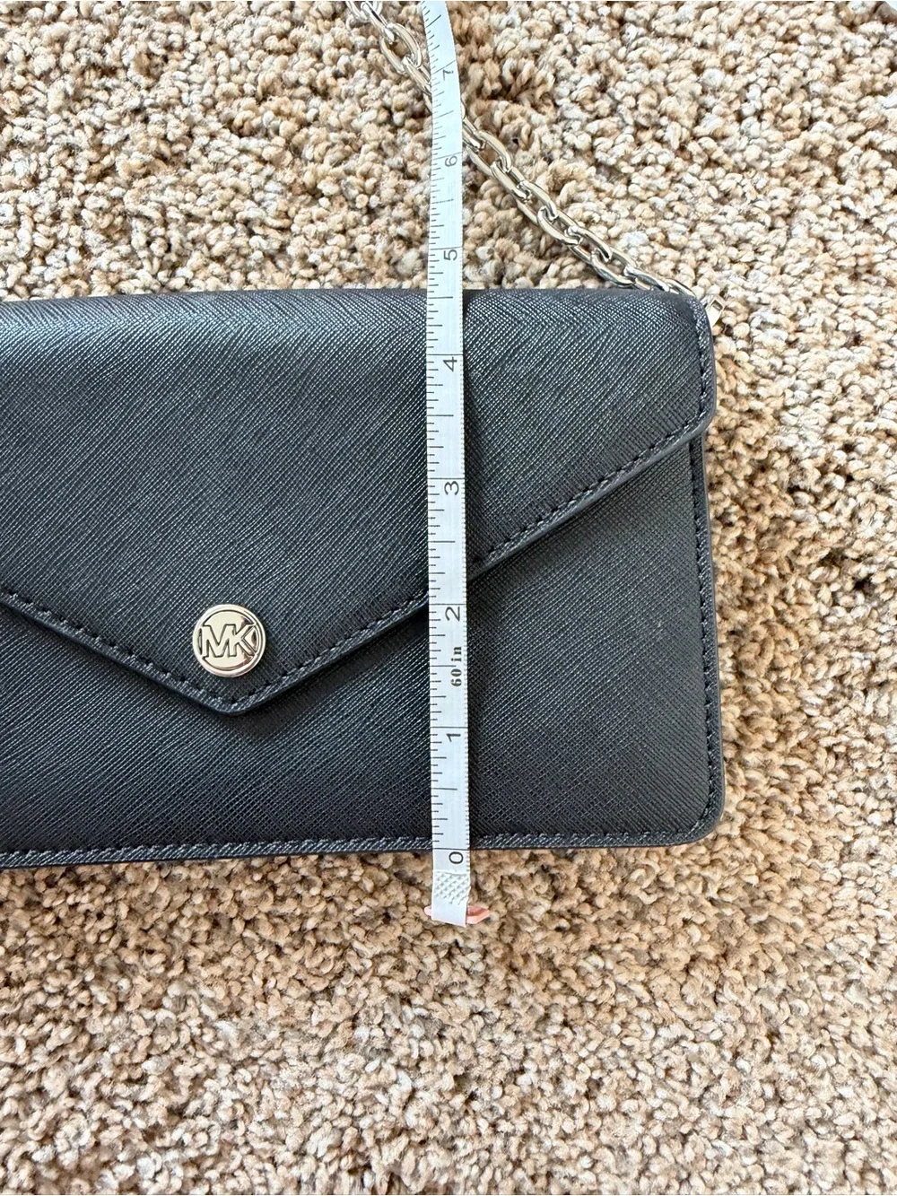 MICHAEL KORS Jet Set Travel Black Saffiano Leather Small Purse Crossbody Wallet